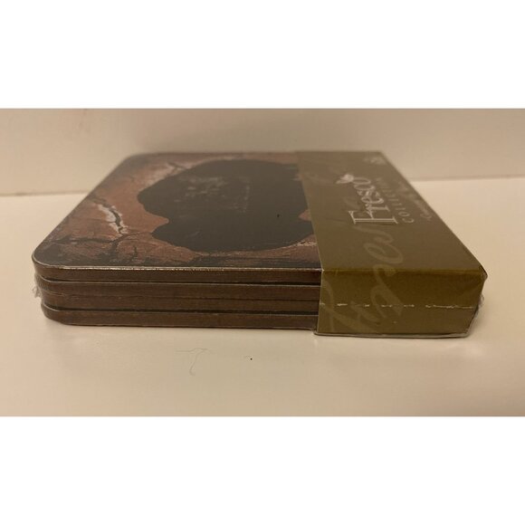 Big Sky Carvers Fresco Collection Bison Coasters New Sealed Nature Cork Back HTF - Picture 2 of 8